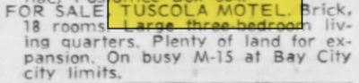 Tuscola Motel - Sept 1959 Ad